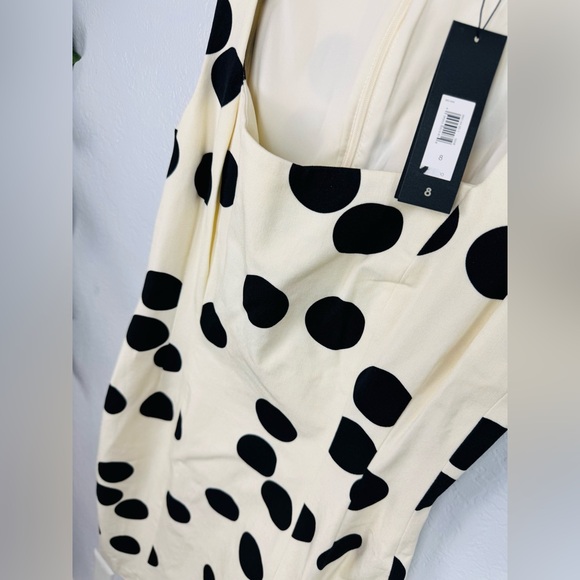 NWT Banana Republic SLOAN-FIT DOT-PRINT SHEATH Dress in Cream Cocoon color - Picture 5 of 10